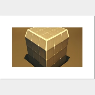 3D Brown Cube Posters and Art